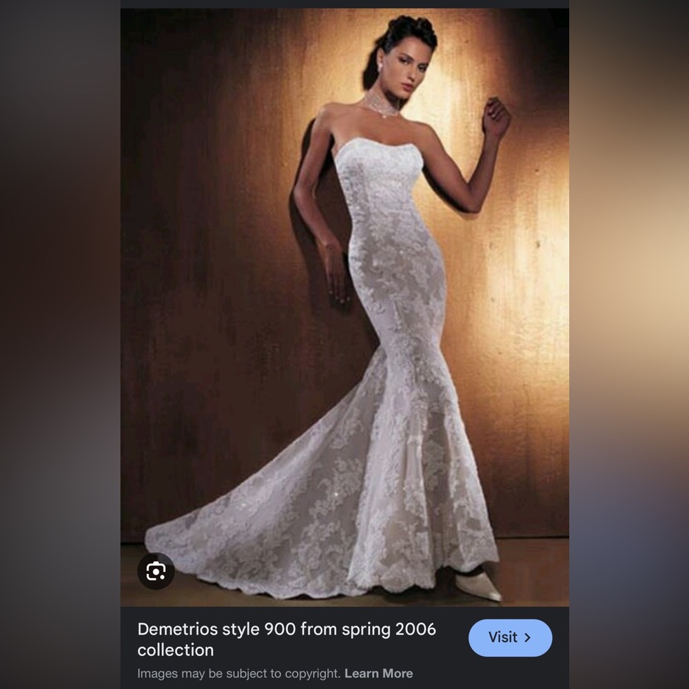 Strapless off white embroidered wedding dress worn once